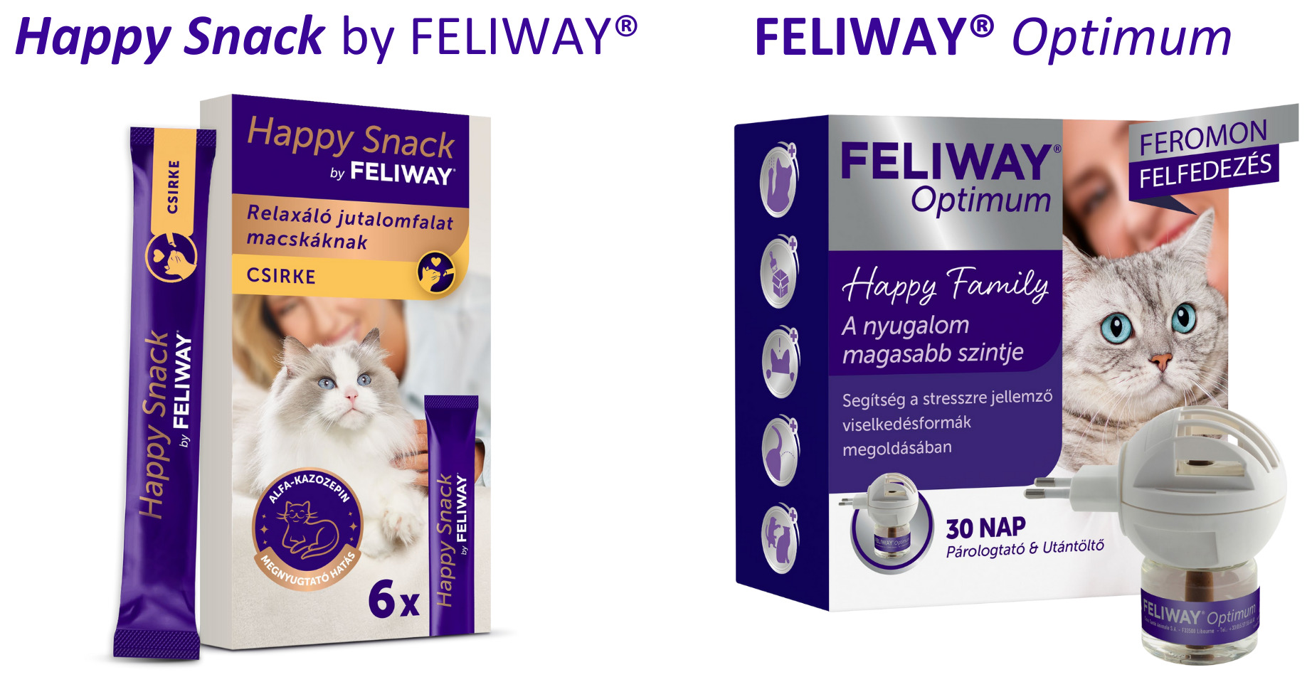 Feliway Optimum és Feliway Snack