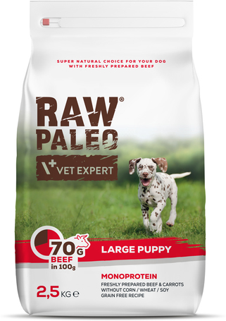 Raw Paleo Puppy Large Monoprotein Fresh Beef