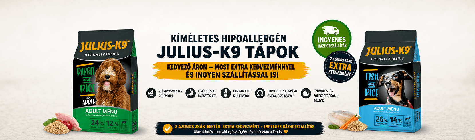 Julius-K9 csirkementes kutyatáp akció