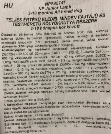 Nature's Protection Dog Junior Lamb | Bárányhúsos táp növendék kutyáknak