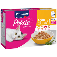 Vitakraft Poésie Poultry Choice Gelée - Baromfis válogatás aszpikban - Alutasakos multipack (4 x 3 x 85 g) Vitakraft Poésie Poultry Choice Gelée - Baromfis válogatás aszpikban - Alutasakos multipack (4 x 3 x 85 g)