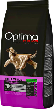 Visán Optimanova Dog Adult Medium Chicken & Rice | Közepes testű felnőtt kutyáknak