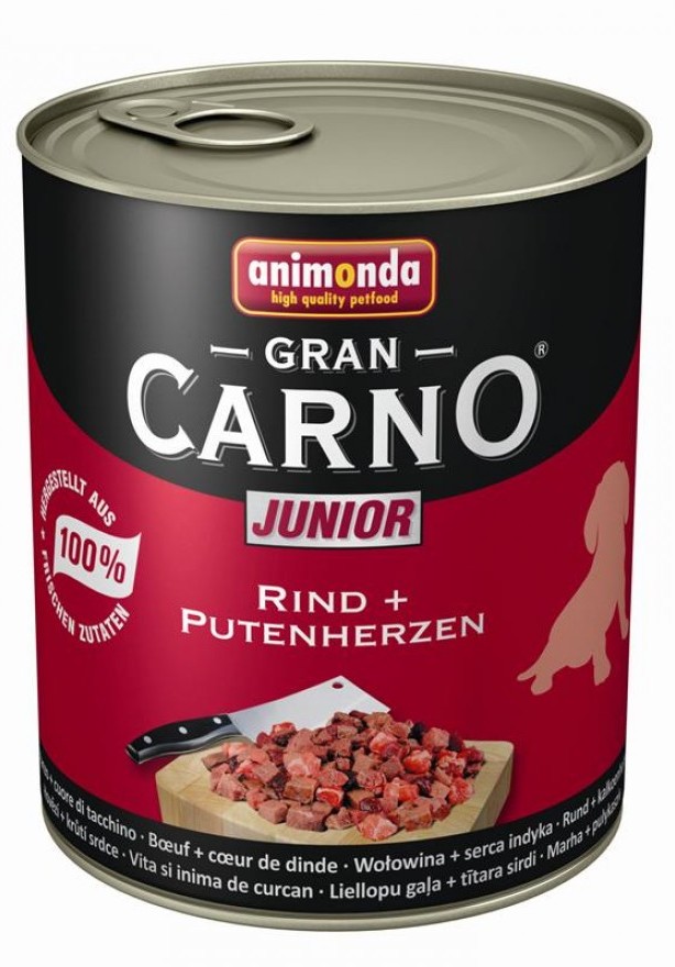 Animonda GranCarno Junior conservă cu vită carne și inimă de curcan - zoom