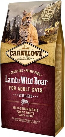 CarniLove Cat Adult Sterilised bárány- és vaddisznóhússal | Száraztáp ivartalanított macskáknak