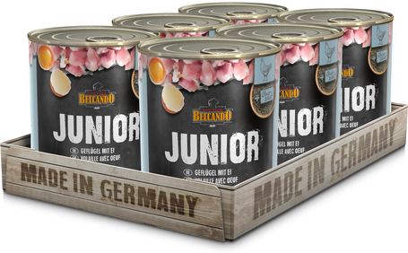 Belcando Junior konzerv baromfihússal és tojással