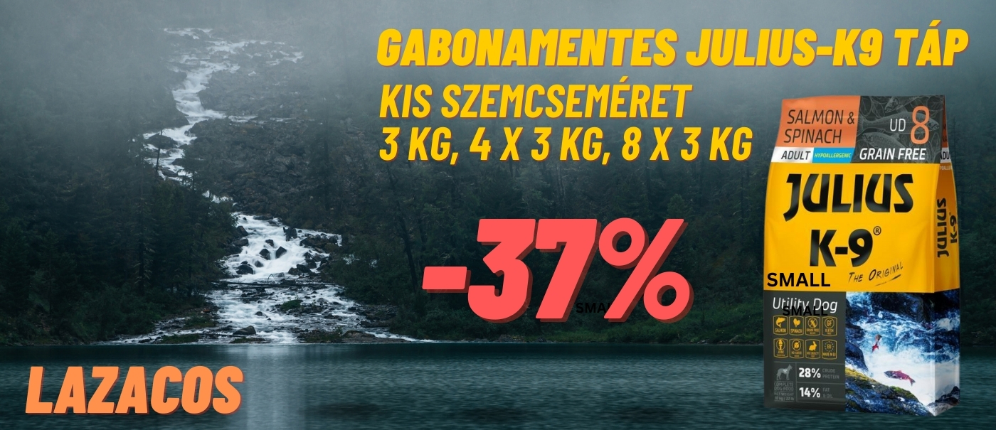 Gabonamentes Julius-K9 táp 37% akcióban