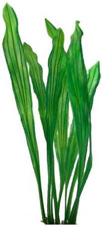 Hosszúlevelű zöld akváriumi műnövény dekoráció (S1258)