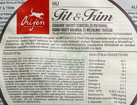 Orijen Fit & Trim Dog szárazeledel túlsúlyos kutyák részére