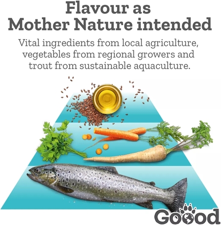 Goood Adult Sustainable Trout - Pisztrángos szárazeledel felnőtt kutyák részére