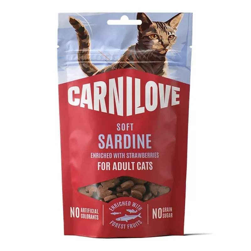 Carnilove Cat Soft Snack szardíniával és eperrel macskáknak
