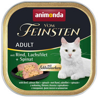 Animonda Vom Feinsten Gourmet - Hrană pentru pisici cu carne de vită, file de somon și spanac în tăvițe