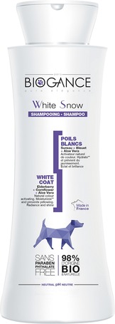 Biogance White Snow Shampoo | Fehér szőrű kutyák fürdetéséhez