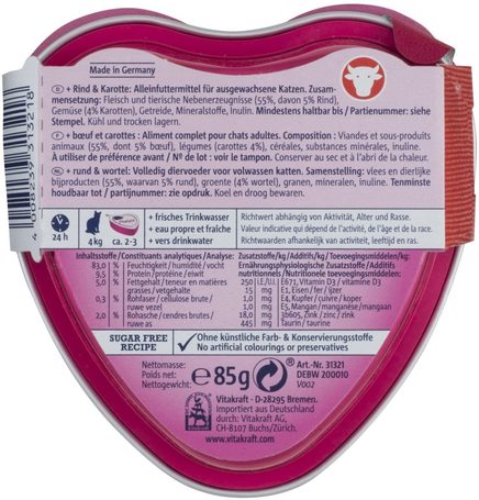 Vitakraft Poésie szószos macskaeledel marhával és sárgarépával alutálkában