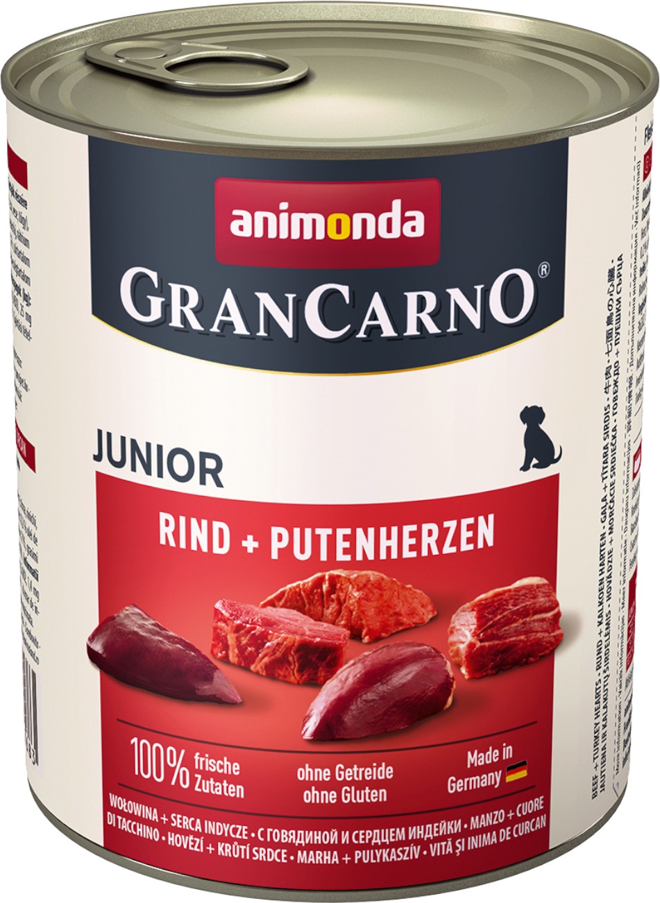 Animonda GranCarno Junior conservă cu vită carne și inimă de curcan - zoom