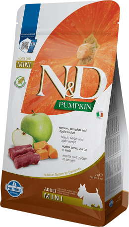 N&D Dog Grain Free Adult Mini sütőtök, szarvas & alma kistestű felnőtt kutyáknak 2 kg