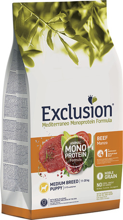 Exclusion Dog Mediterraneo Monoprotein Beef Puppy Medium