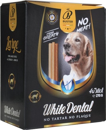 Buster White Dental Sticks húsmentes és hipoallergén rágórudak kutyáknak