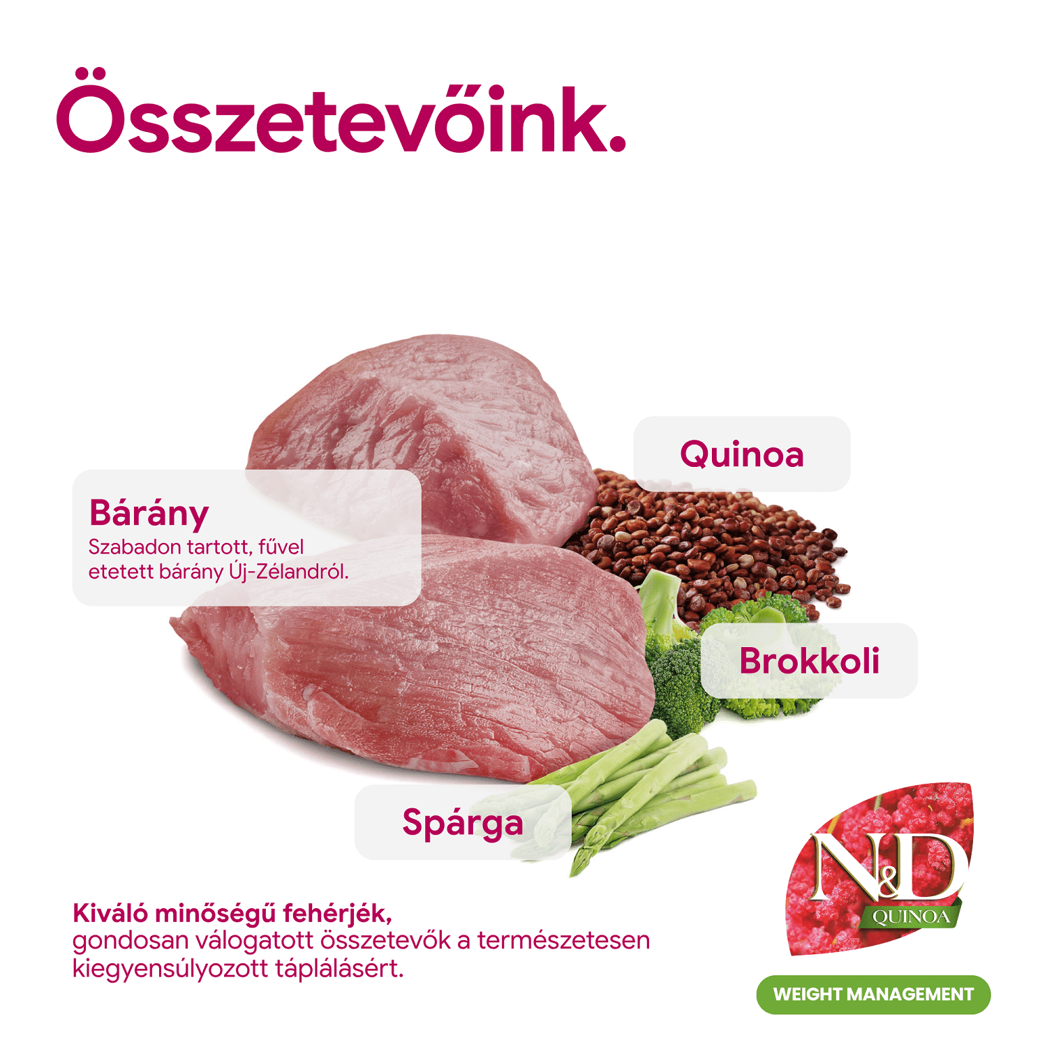 N&D Cat Grain Free Quinoa Weight Management Lamb – Súlykontroll