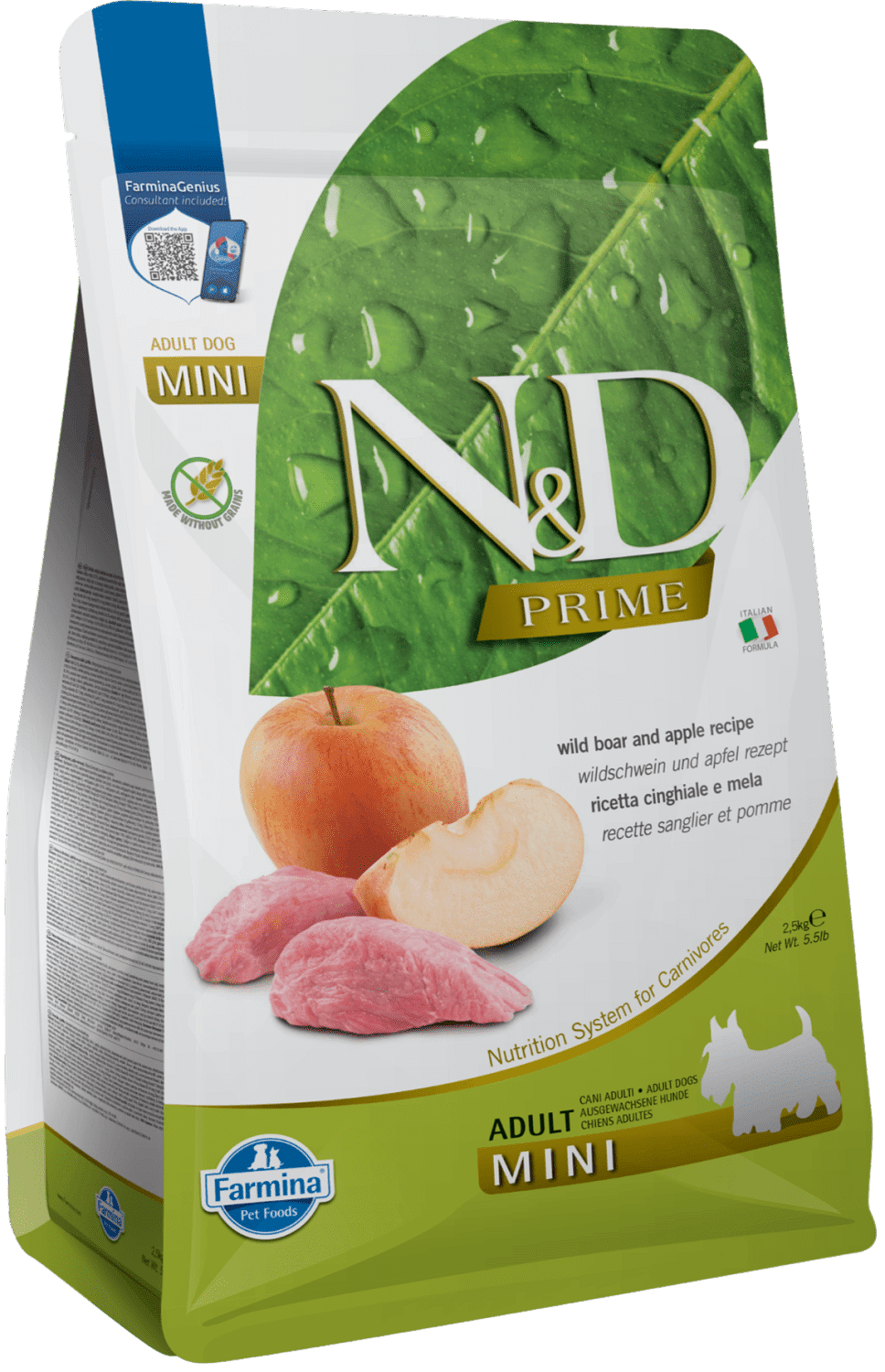 N&D Dog Adult Mini Boar & Apple Grain Free | Vaddisznóhúsos és almás kutyaeledel | Kistestű kedvenceknek