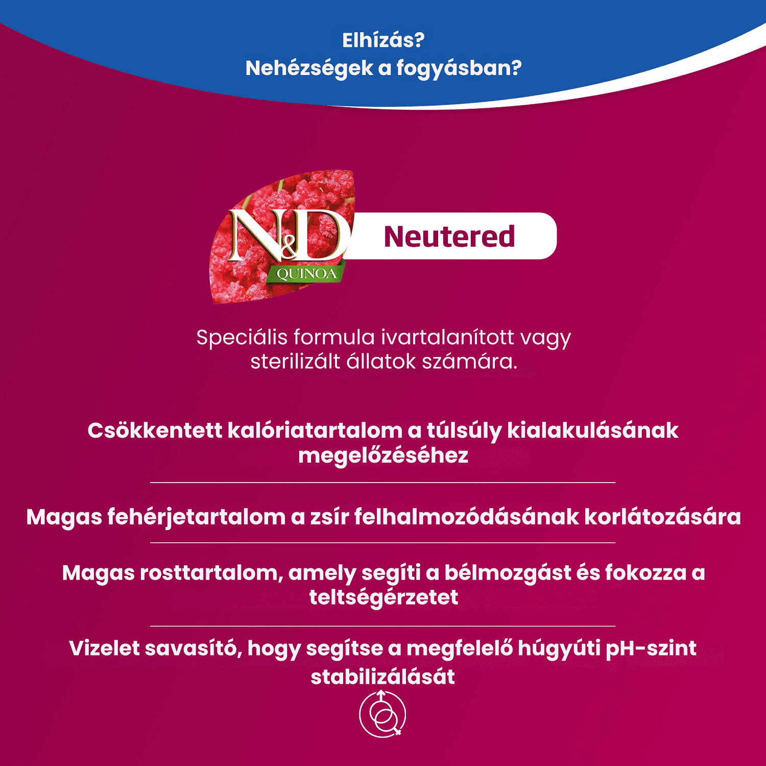 N&D Dog Quinoa Neutered Adult Mini kacsa, brokkoli és spárga