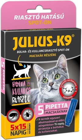 Julius-K9 kullancs- és bolhariasztó spot-on macskáknak