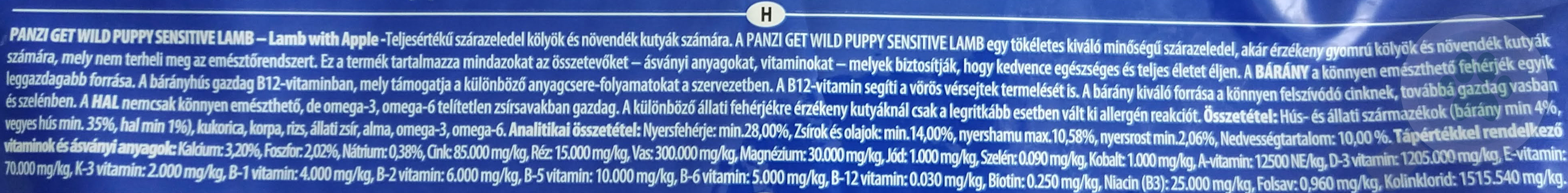 Panzi GetWild Dog Puppy Sensitive Lamb & Rice with Apple - zoom