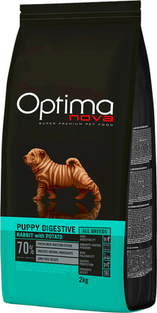 Visán Optimanova Dog Puppy Digestive Rabbit & Potato emésztési problémás kölyökkutyáknak