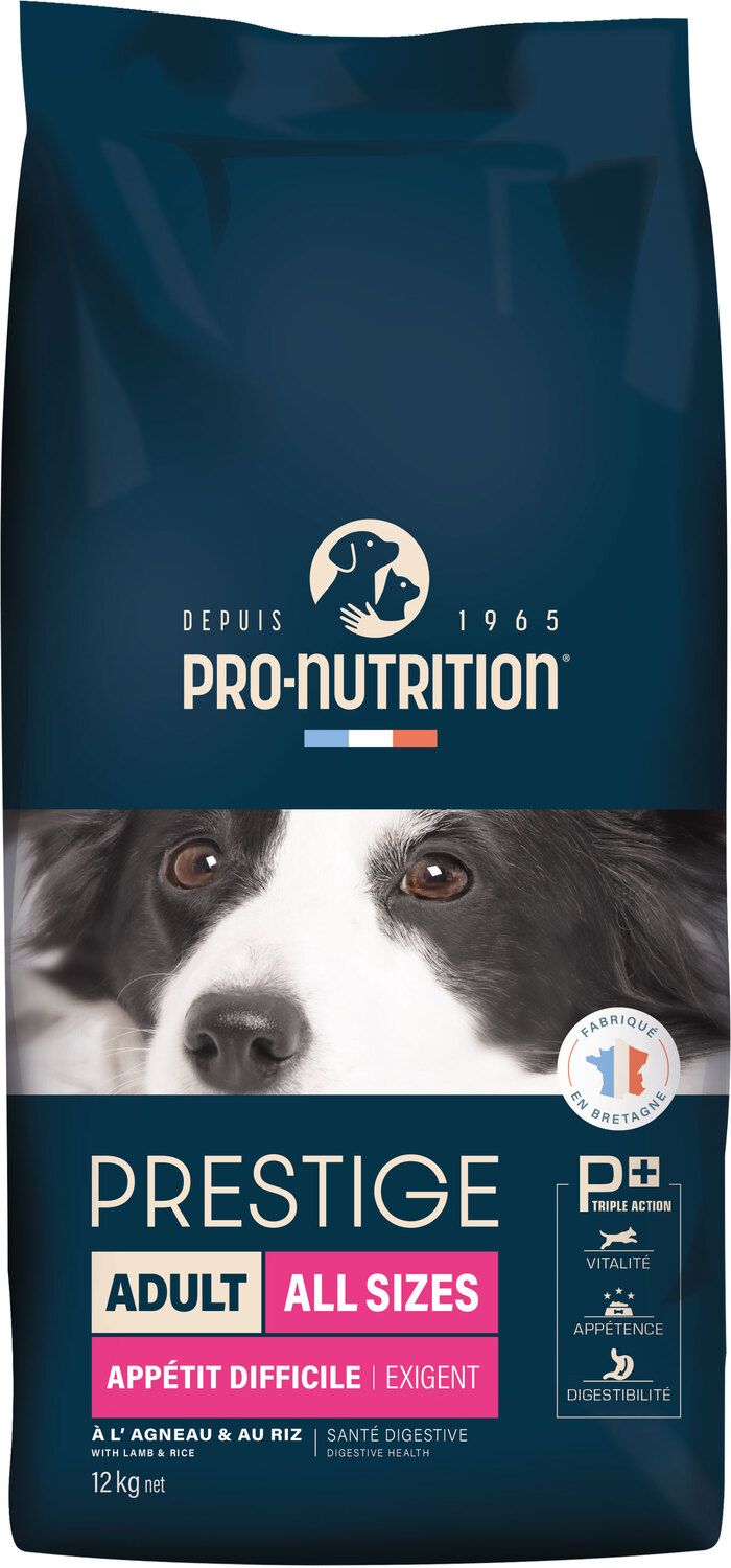 Pro-Nutrition Prestige Adult All Sizes Exigent Lamb & Rice | Hrană recomandată pentru câini pretențioși și mofturoși, cu miel și orez