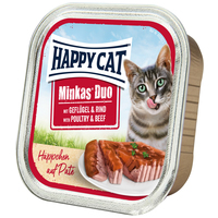 Happy Cat Minkas Duo - Bucățele de pateu de pasăre și vită
