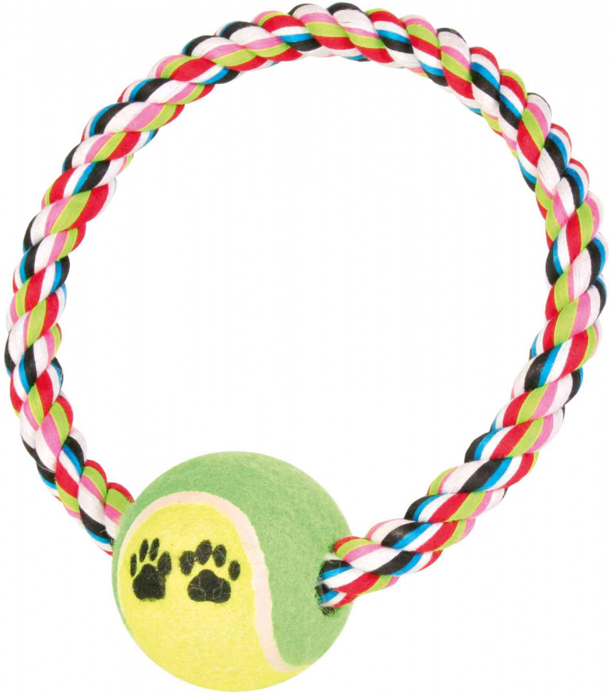 Trixie inel franghie cu minge de tenis pentru caini