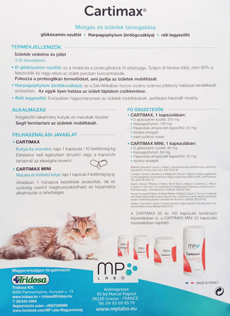 MP Labo Cartimax porc- és ízületvédő kapszula kutyák és macskák részére