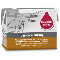 Platinum Menu Iberico + Turkey hrană umedă pentru câini