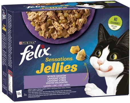 Felix Sensations Jellies alutasakos macskaeledel – Vegyes válogatás aszpikban – Multipack