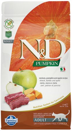 N&D Cat Pumpkin Grain Free szarvashússal, sütőtökkel és almával | Gabonamentes macskatáp
