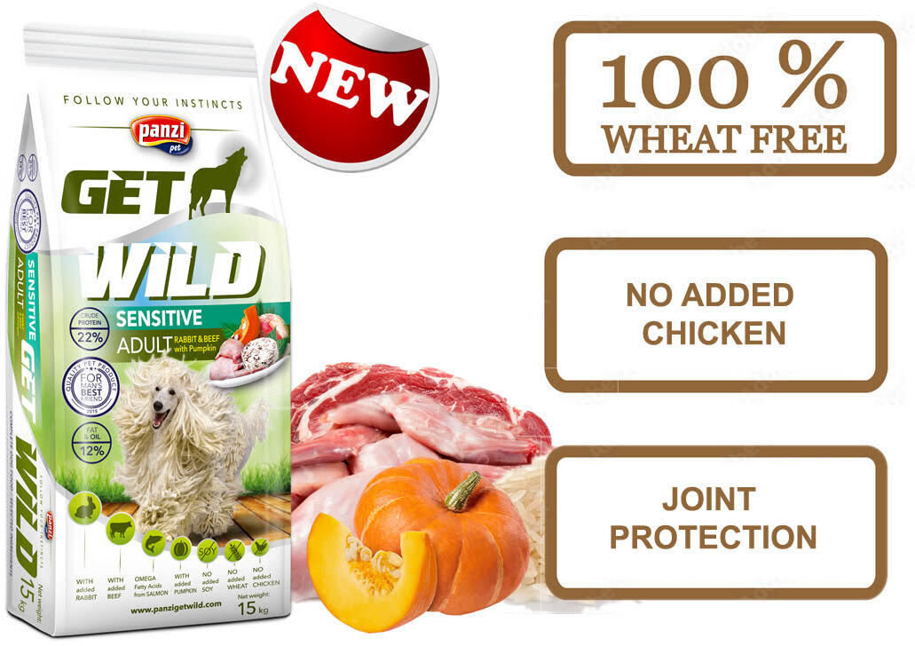 GetWild Dog Adult Sensitive Rabbit & Beef with Pumpkin - zoom