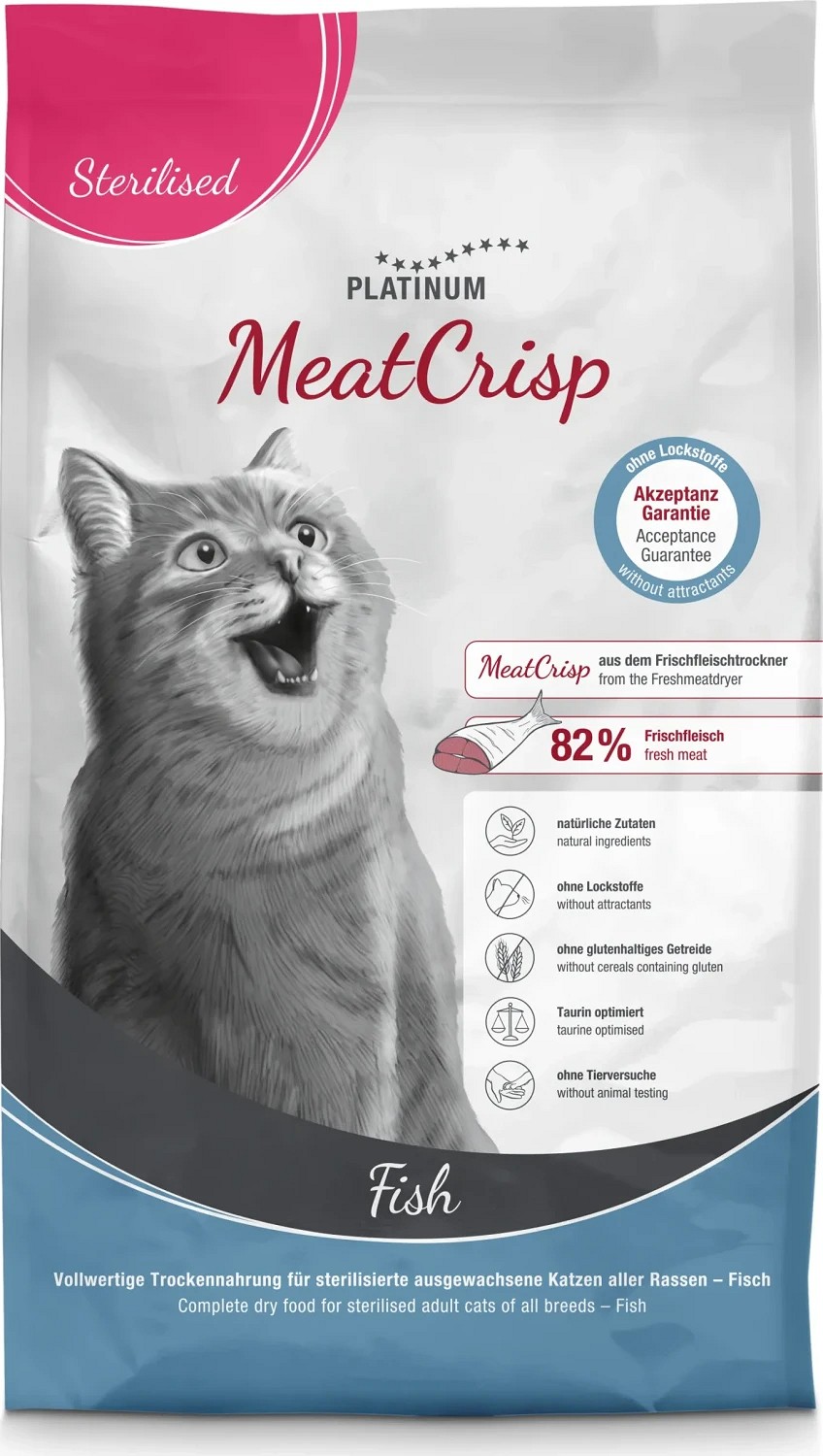 Platinum MeatCrisp Sterilised Fish ivartalanított macskáknak