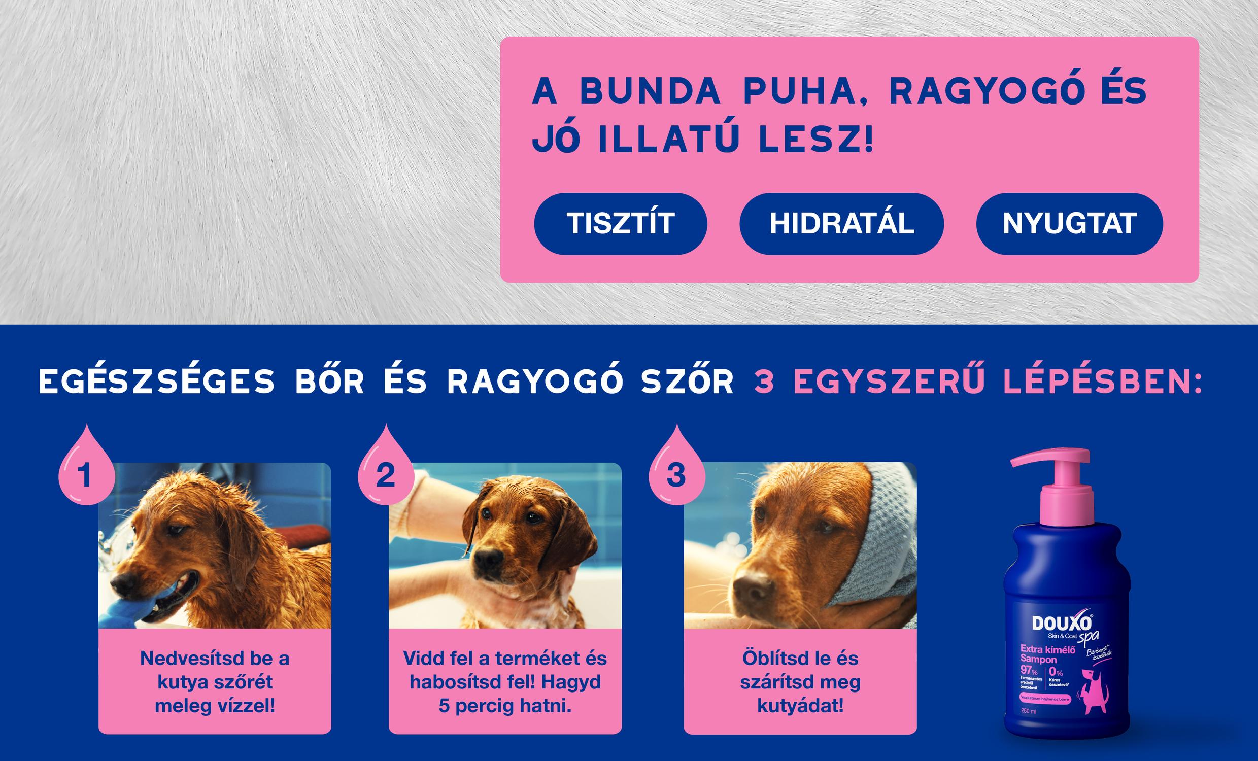 Douxo Spa viszketéscsillapító sampon kutyáknak érzékeny bőrre