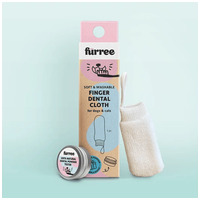 Fürree - Mosható és ujjra húzható, ezüstionos fogtisztító kutyáknak, ajándék fogmosó porral #2
