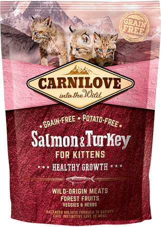 CarniLove Cat Kitten Healthy Growth lazaccal és pulykahússal | Száraztáp kölyökmacskáknak az egészséges fejlődésért