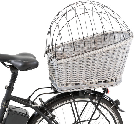 Trixie szürke fonott szállítókosár kerékpárra