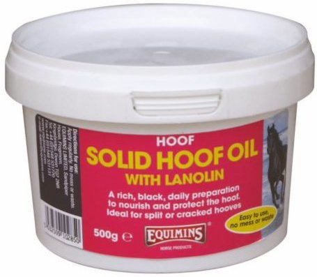 Equimins Solid Hoof Oil with Lanolin - Lanolinos fekete színű patazsír ápoló készítmény