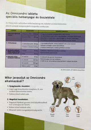 Omnicondro 20 ízületvédő tabletta kutyáknak és macskáknak
