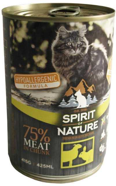 Conservă Spirit of Nature Cat cu carne de miel şi iepure | Hrană umedă hipoalergenică