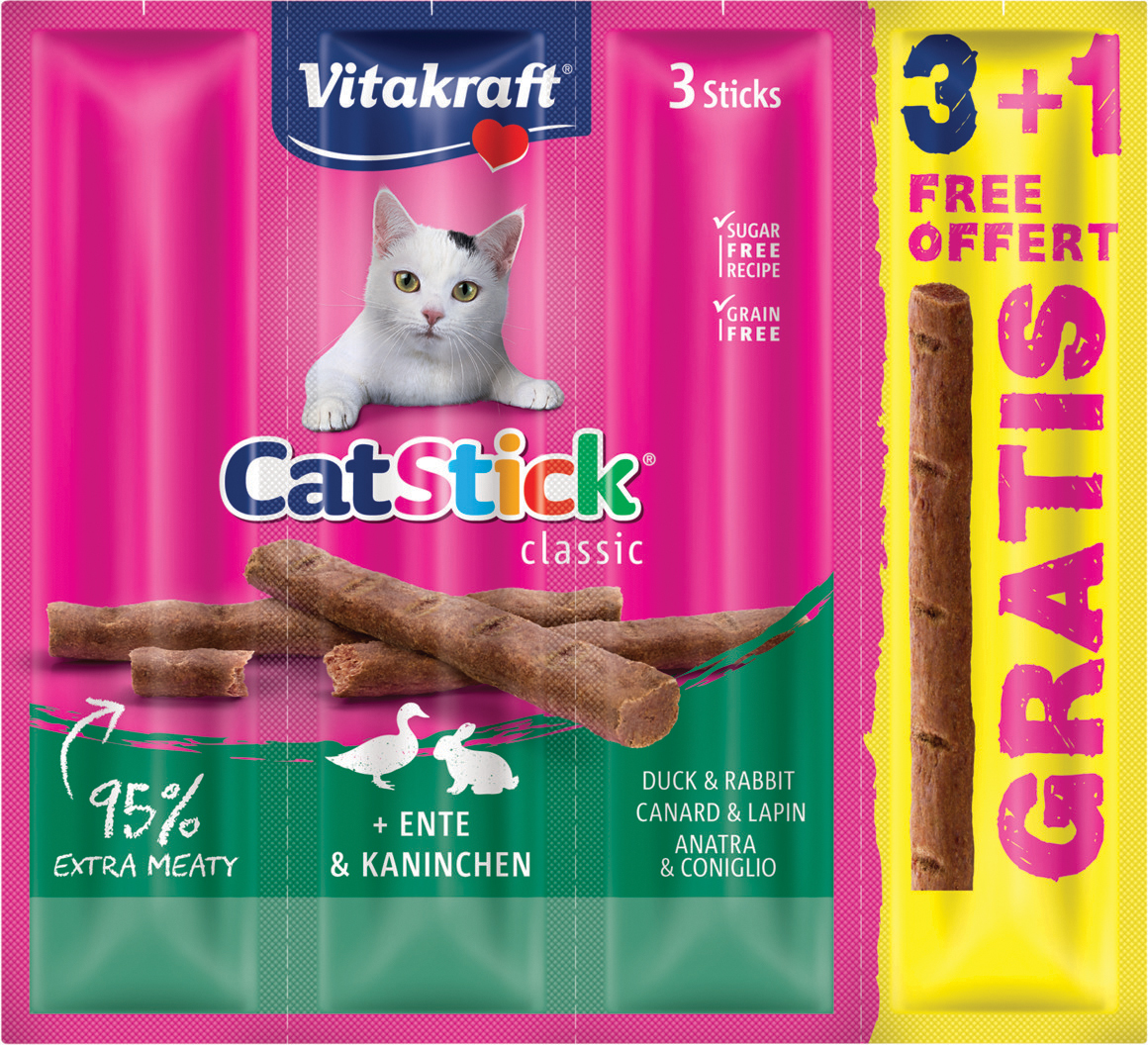 Vitakraft Cat Stick Classic cu rațâ și iepure