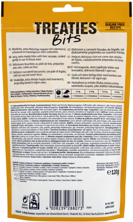 Vitakraft Treaties Bits puha jutifalatkák májjal kutyáknak