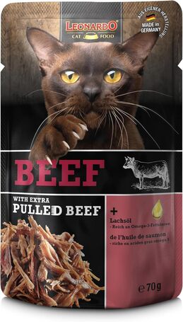 Leonardo marhahús extra tépett marhahússal alutasakos macskaeledel