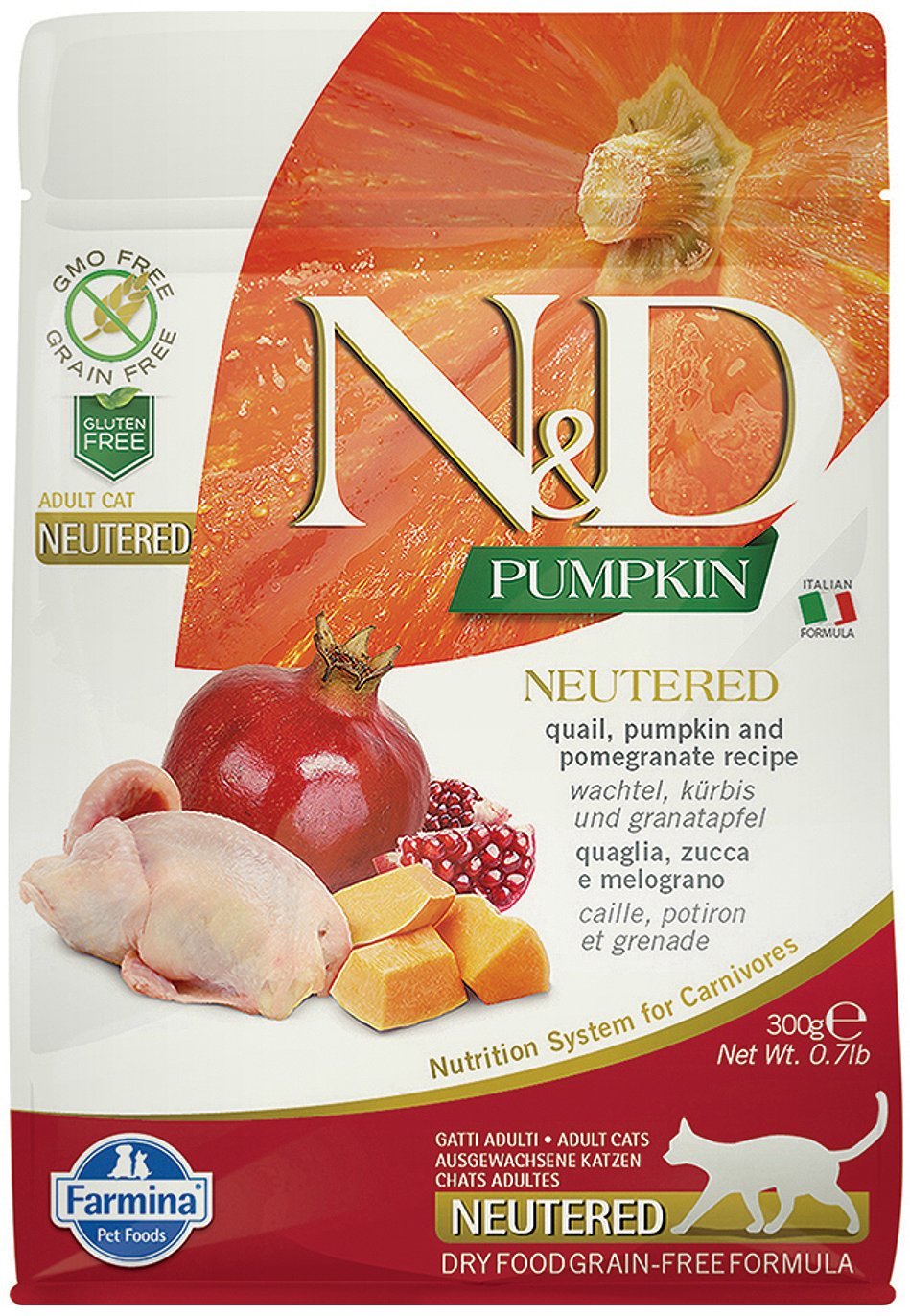 N&D Cat Grain Free Neutered Quail, Pumpkin and pomegranate - zoom