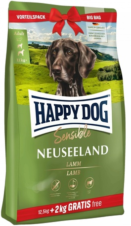 Happy Dog Sensible Neuseeland 12.5 kg + 2 kg grátisz