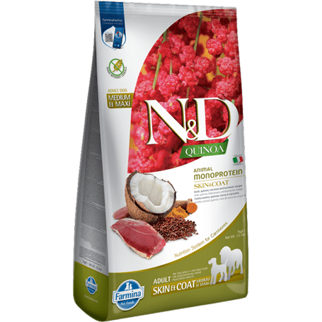 N&D Dog Grain Free Quinoa Skin & Coat Duck – Bőr- és szőrproblémákra | Szuperprémium kutyatáp