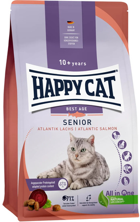 Happy Cat Senior Atlantik-Lachs l Macskaeledel idősödő macskáknak lazaccal